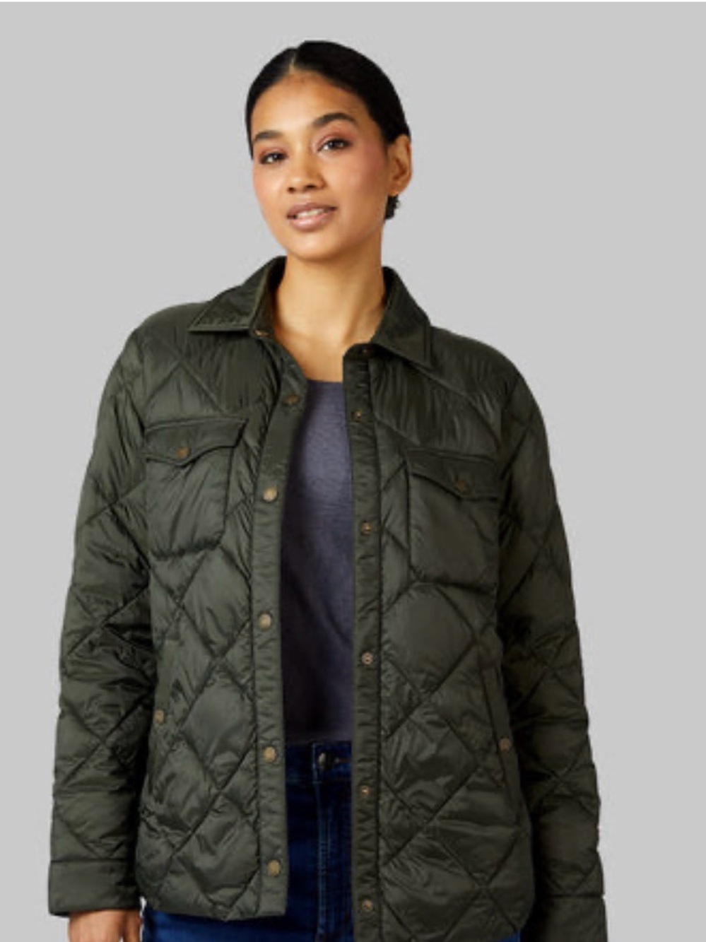32 Degrees Olive Green Quilted Puffer Jacket